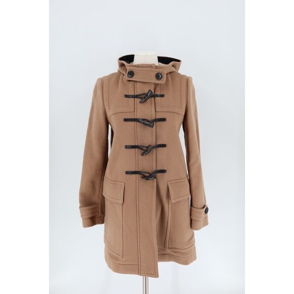 Burberry Women Size 4 (UK 6) Brown Baysbrooke Wool Check & Hearts Duffle Coat - Picture 1 of 16